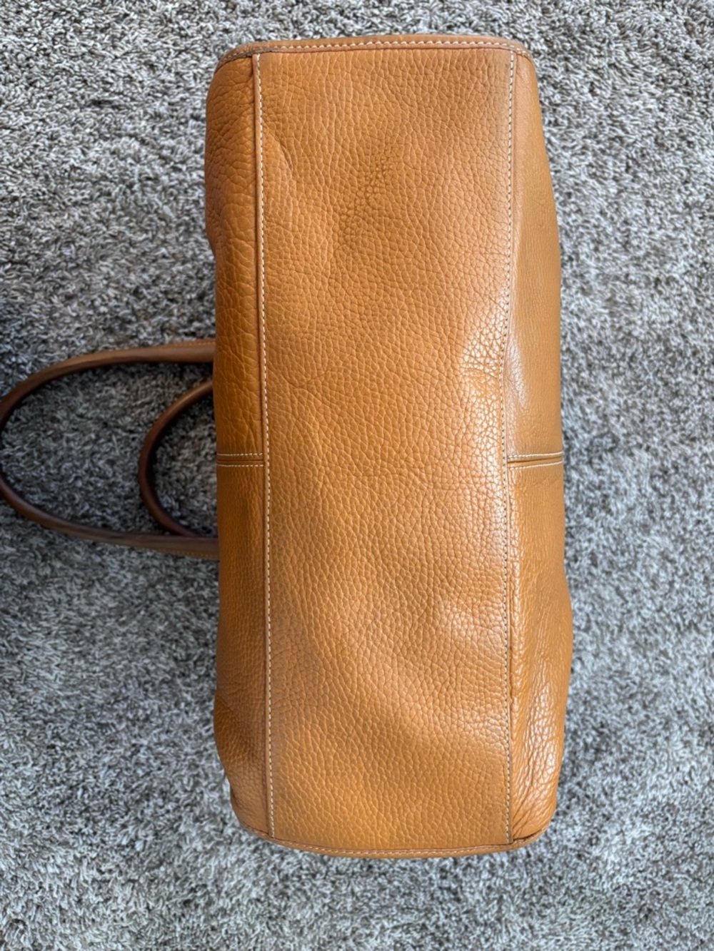 Vintage Tignanello Leather Tote Bag | Cognac Brown | Structured Shoulder Bag - Picture 5 of 11